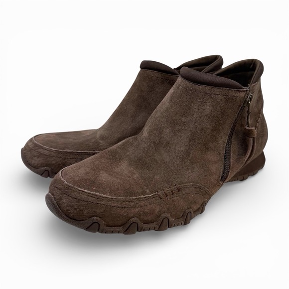 Skechers Relaxed Fit Air Cooled Memory Foam Brown Suede Ankle Boot Size 9 - Picture 3 of 13